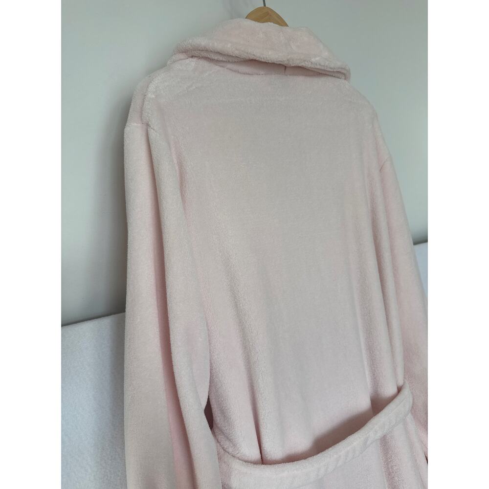 Elizabeth Arden Long Pink Plush Spa Shawl Collar Robe L/XL Cozy Belted Pockets - Picture 10 of 13